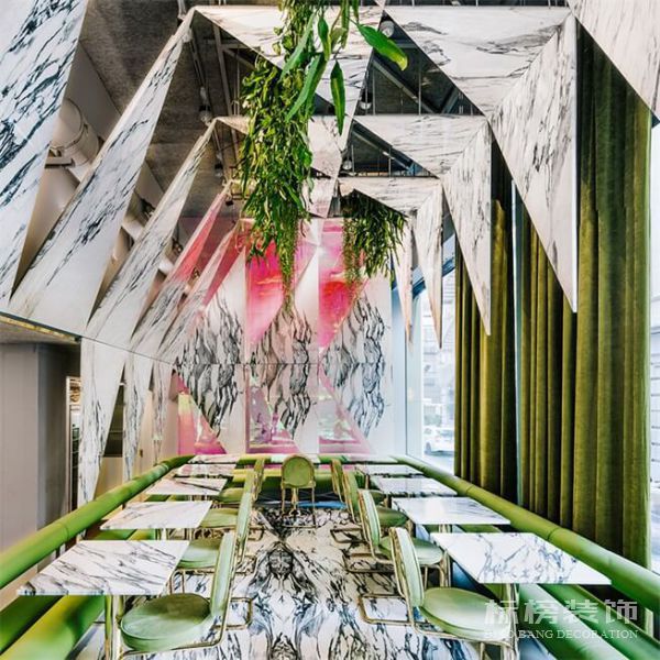 辦公室裝修怎么設計大理石天花板？