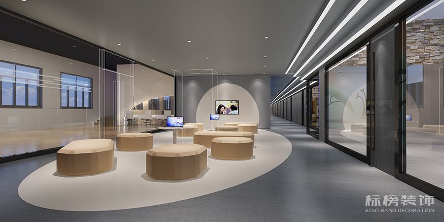 寶安-明星TV數(shù)字影視文化園設計-過道休息區(qū)