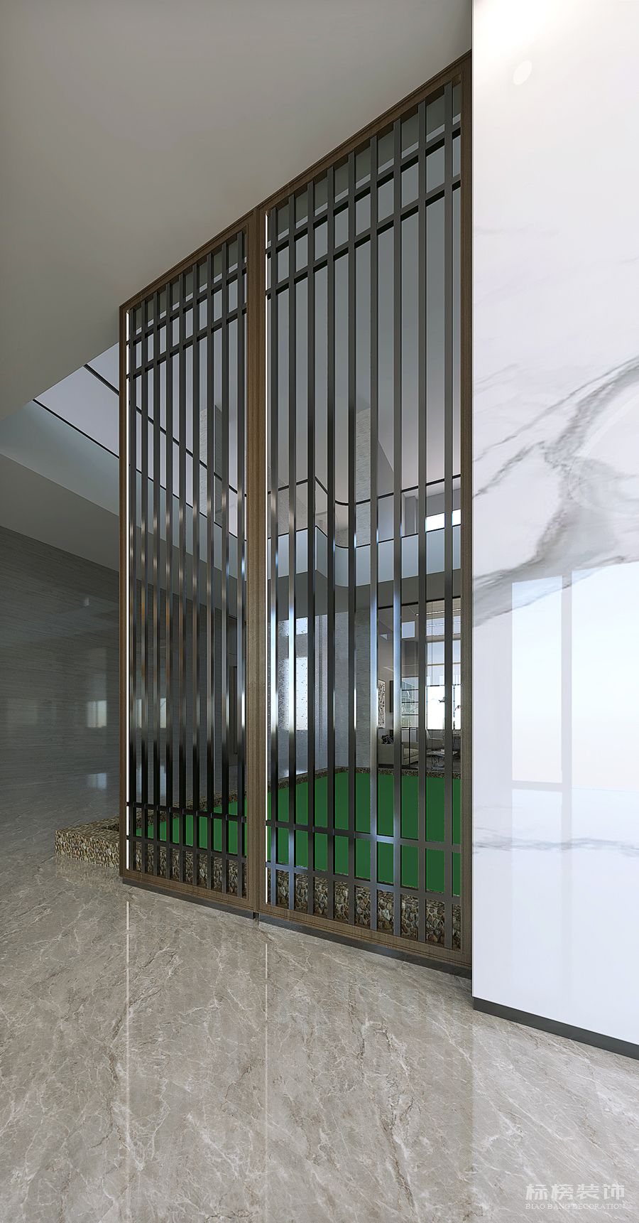 深圳正大康地集團屏風(fēng)效果圖特寫2