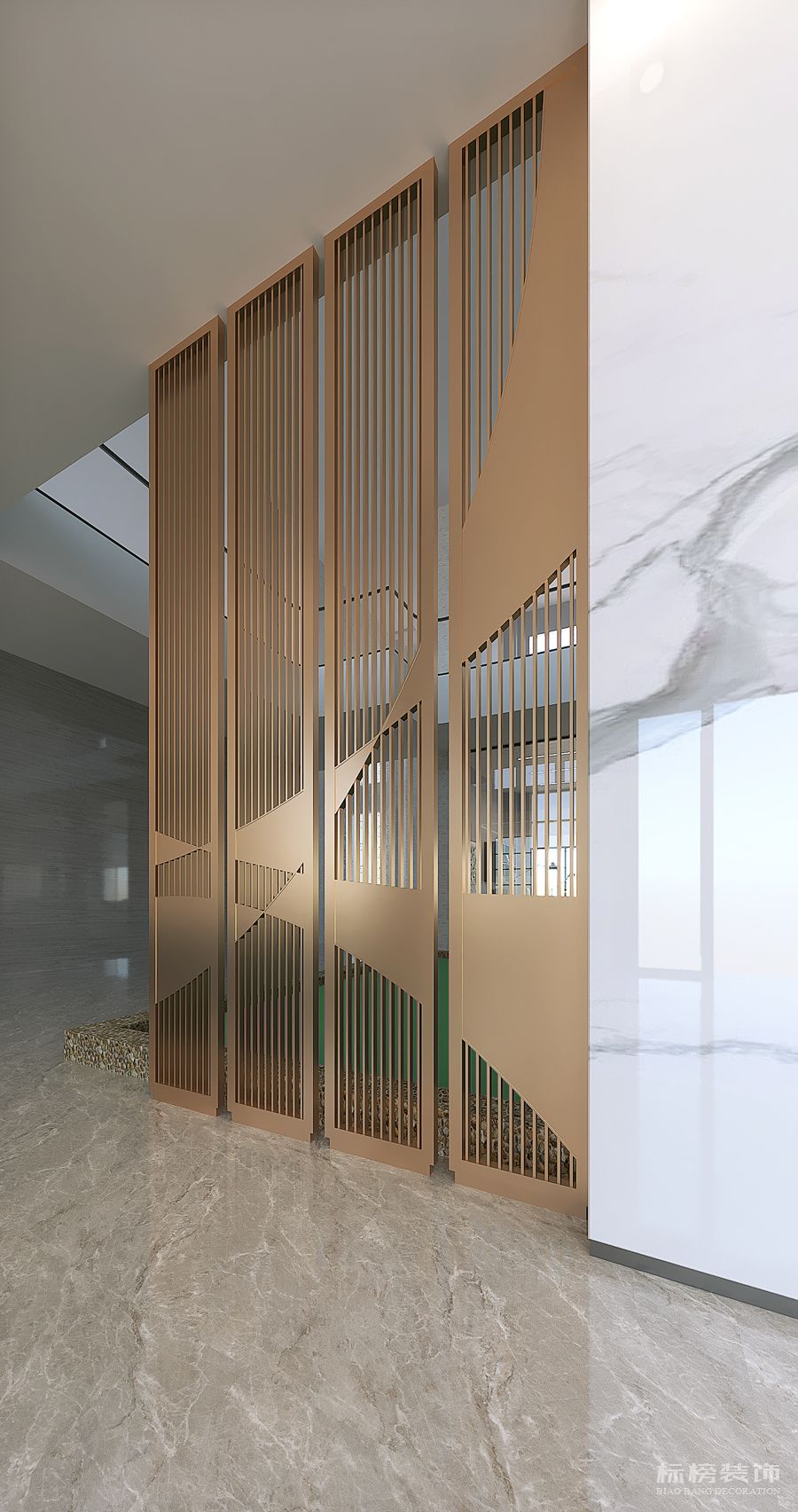 深圳正大康地集團屏風(fēng)效果圖特寫3