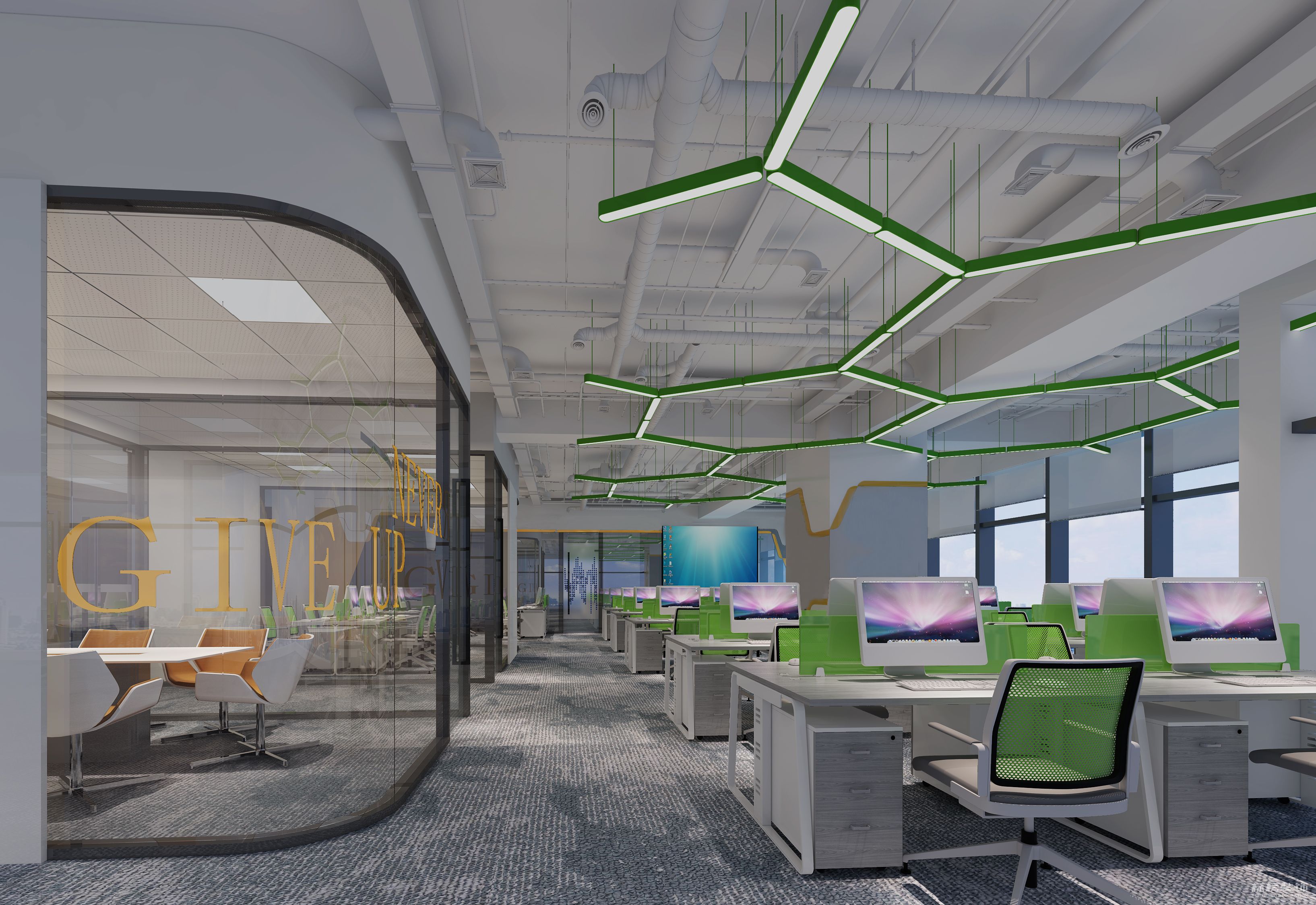 中小型辦公室怎么樣合理利用點(diǎn)，線，面等來做突出體現(xiàn)呢